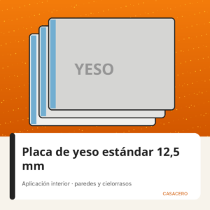 Placa de yeso estándar 12,5 mm