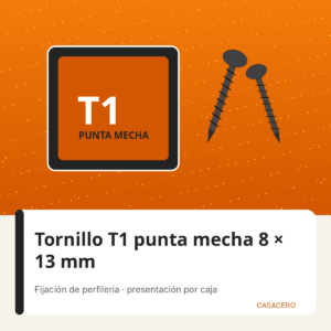 Tornillo T1 punta mecha 8 × 13 mm